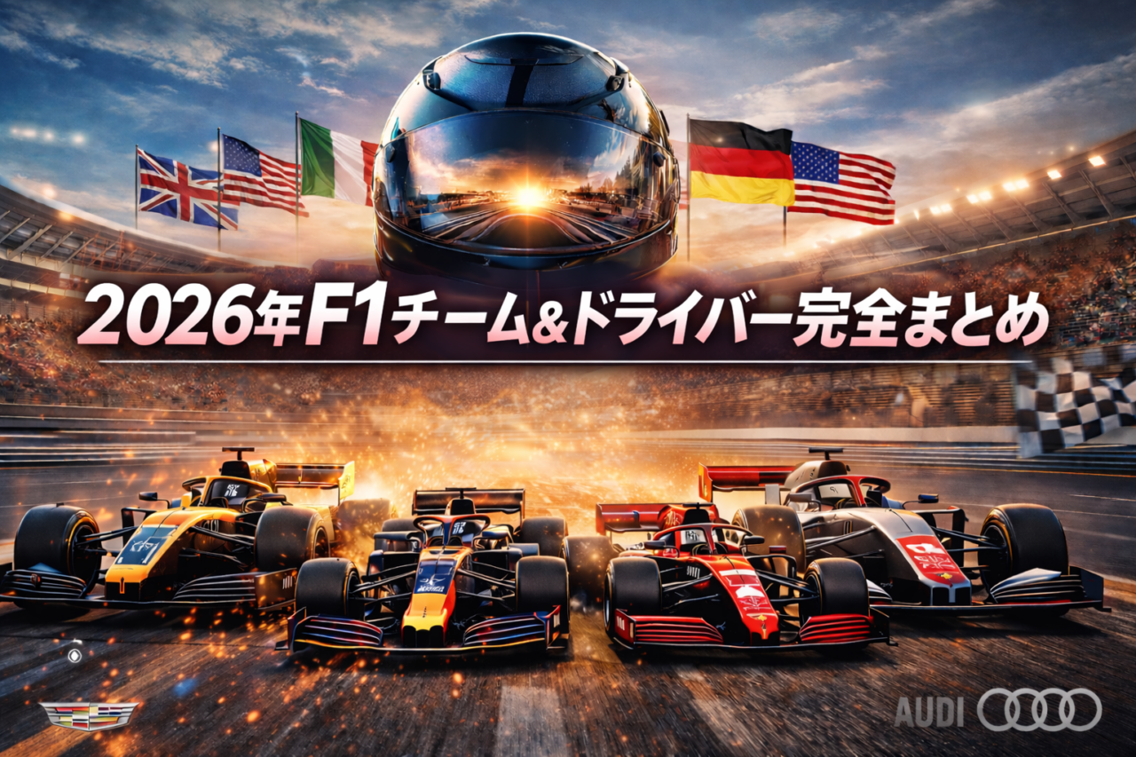 2026年F1チーム＆ドライバー完全まとめを紹介するアイキャッチ画像